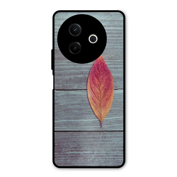 Classic Wood Leaf Metal Back Case for Vivo Y39