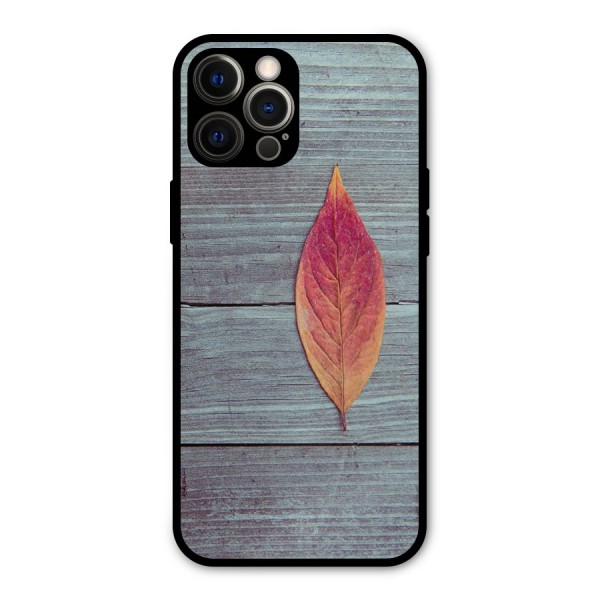 Classic Wood Leaf Metal Back Case for iPhone 12 Pro Max