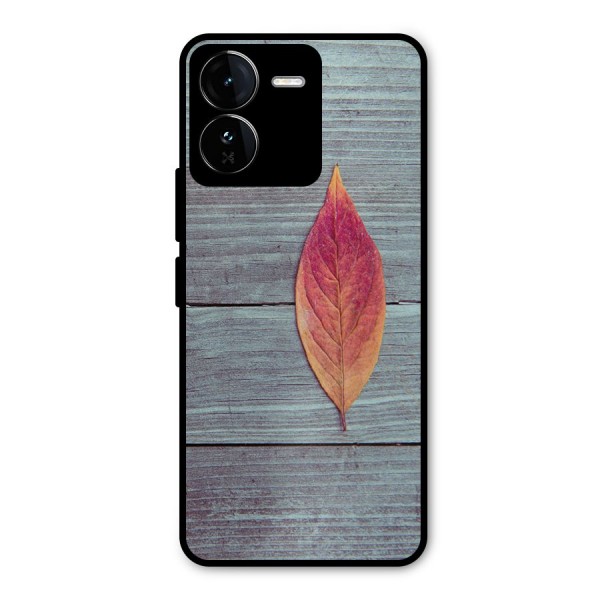 Classic Wood Leaf Metal Back Case for iQOO Z9