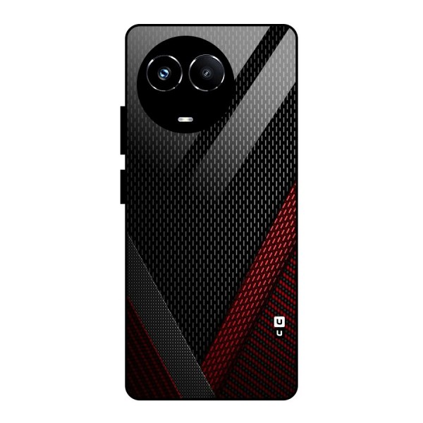Classy Black Red Design Glass Back Case for Realme 11X