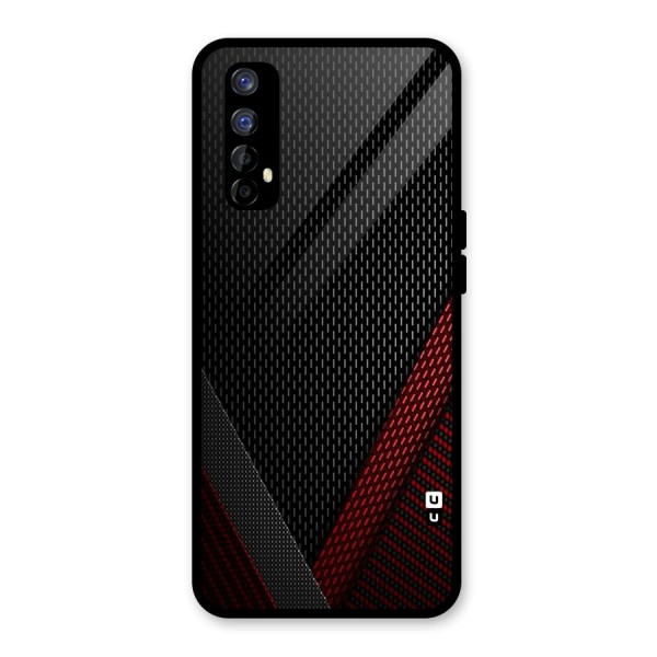 Classy Black Red Design Glass Back Case for Realme 7