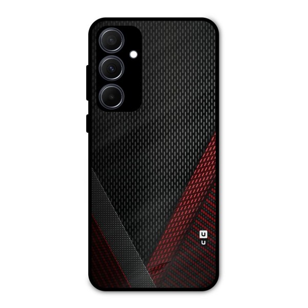 Classy Black Red Design Metal Back Case for Galaxy A35