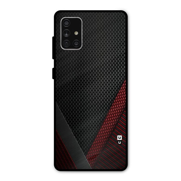 Classy Black Red Design Metal Back Case for Galaxy A71