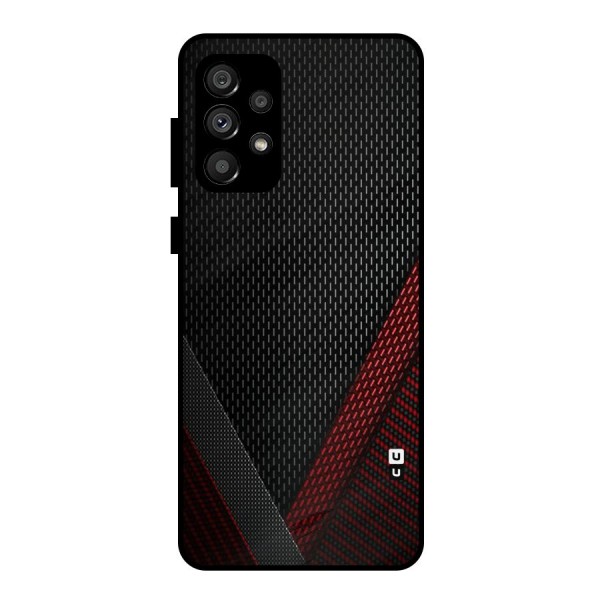 Classy Black Red Design Metal Back Case for Galaxy A73 5G