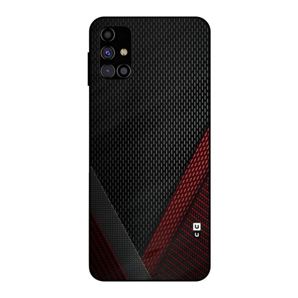 Classy Black Red Design Metal Back Case for Galaxy M31s