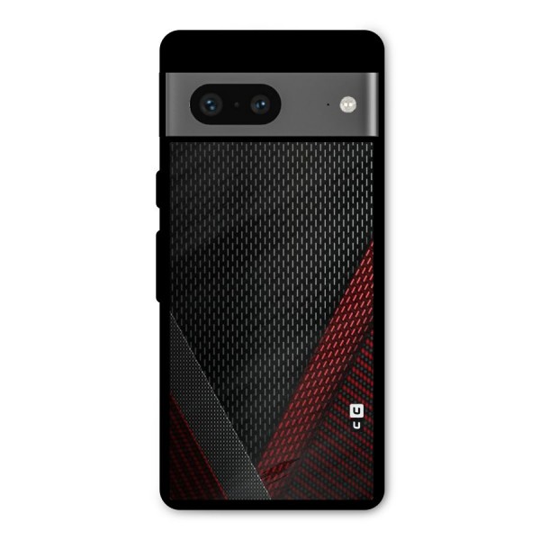 Classy Black Red Design Metal Back Case for Google Pixel 7