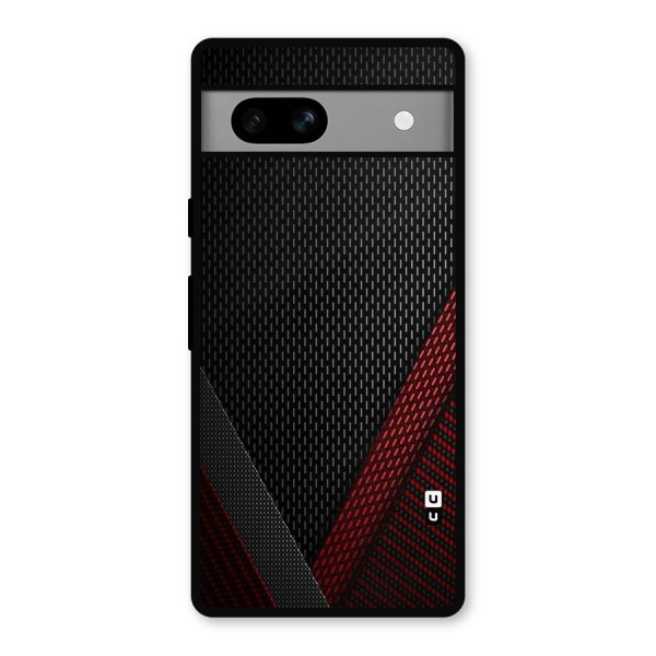 Classy Black Red Design Metal Back Case for Google Pixel 7a