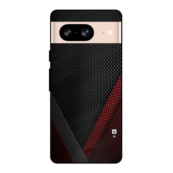 Classy Black Red Design Metal Back Case for Google Pixel 8
