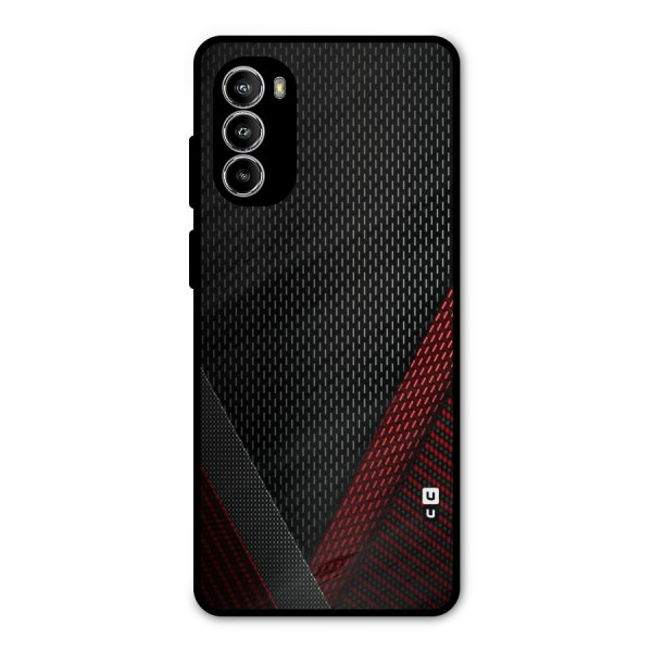 Classy Black Red Design Metal Back Case for Moto G82