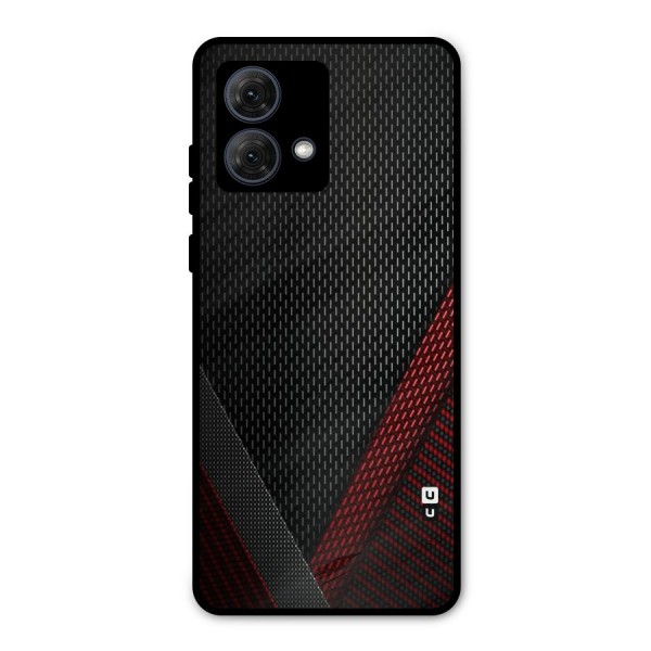 Classy Black Red Design Metal Back Case for Moto G84