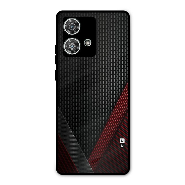 Classy Black Red Design Metal Back Case for Motorola Edge 40 Neo