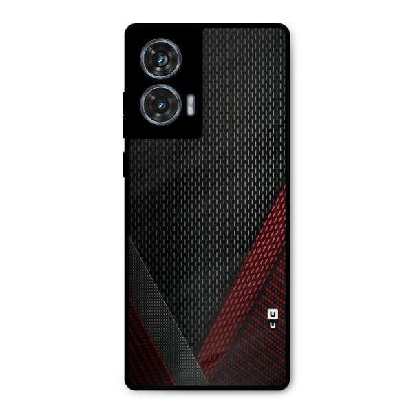 Classy Black Red Design Metal Back Case for Motorola Edge 50 Fusion