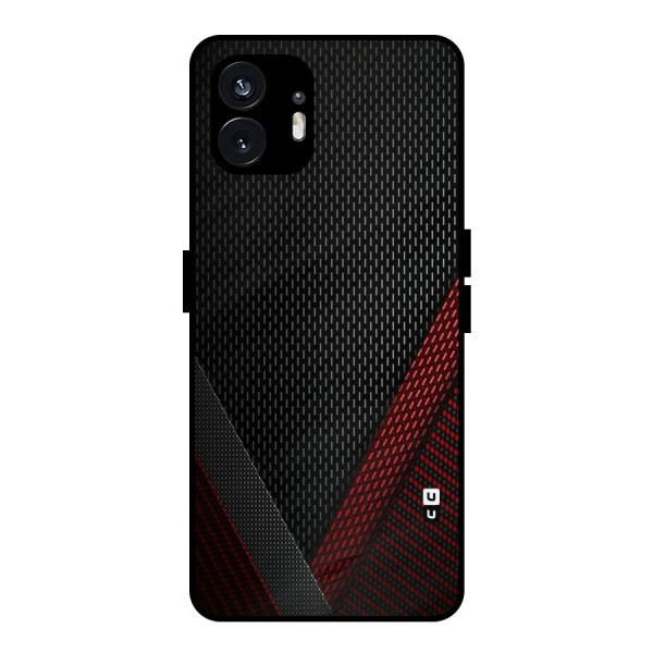Classy Black Red Design Metal Back Case for Nothing Phone 2
