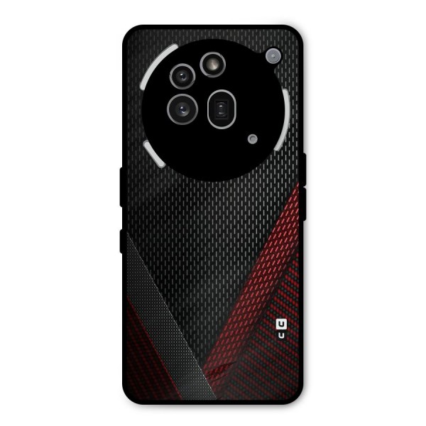 Classy Black Red Design Metal Back Case for Nothing Phone 3a Pro