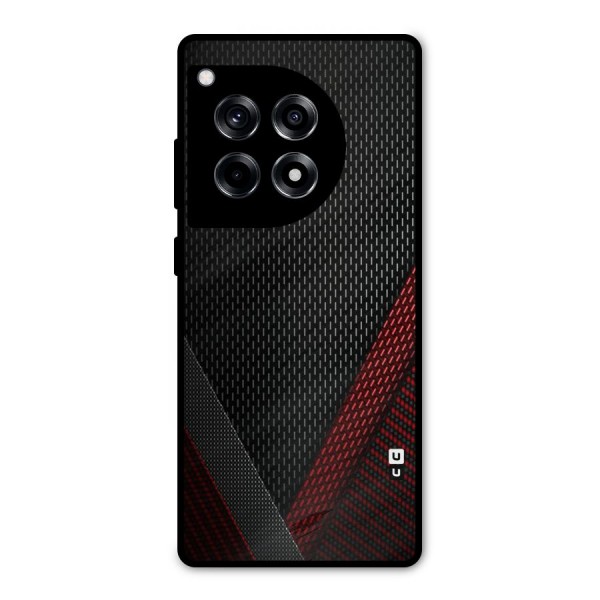 Classy Black Red Design Metal Back Case for OnePlus 12R