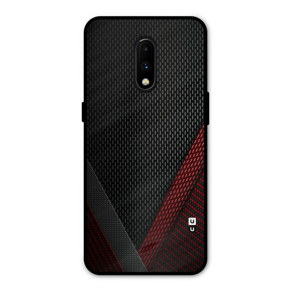 Classy Black Red Design Metal Back Case for OnePlus 7