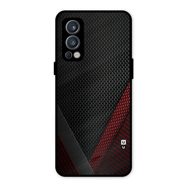 Classy Black Red Design Metal Back Case for OnePlus Nord 2 5G