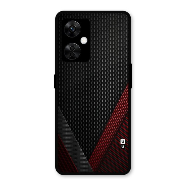 Classy Black Red Design Metal Back Case for OnePlus Nord CE 3 Lite