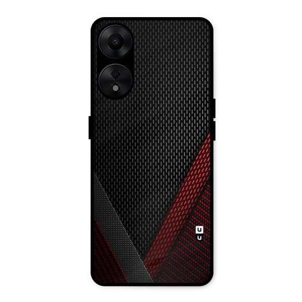 Classy Black Red Design Metal Back Case for Oppo A78 5G