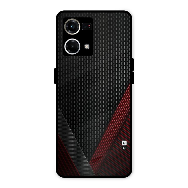 Classy Black Red Design Metal Back Case for Oppo F21 Pro 4G