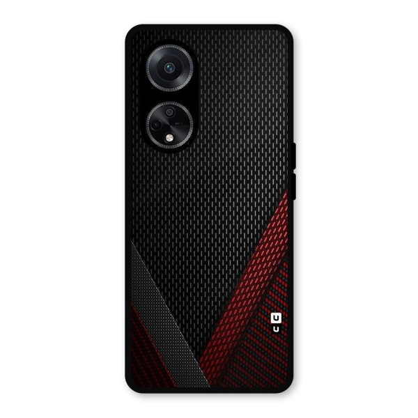 Classy Black Red Design Metal Back Case for Oppo F23