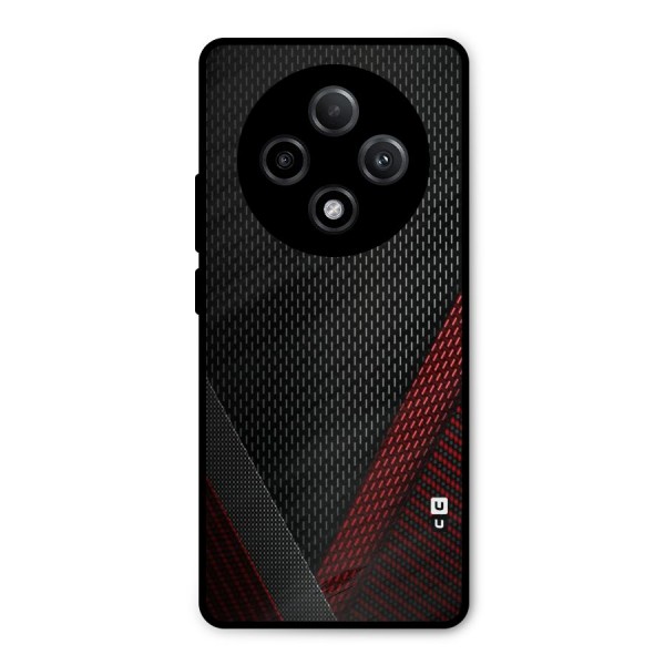 Classy Black Red Design Metal Back Case for Oppo F27 Pro Plus