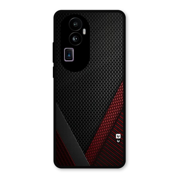 Classy Black Red Design Metal Back Case for Oppo Reno10 Pro Plus
