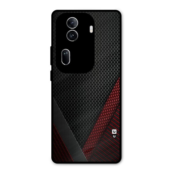 Classy Black Red Design Metal Back Case for Oppo Reno11 Pro 5G