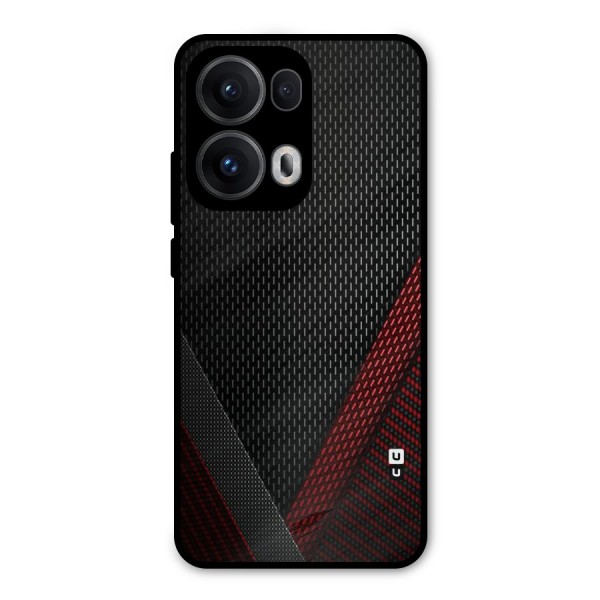 Classy Black Red Design Metal Back Case for Oppo Reno13 Pro