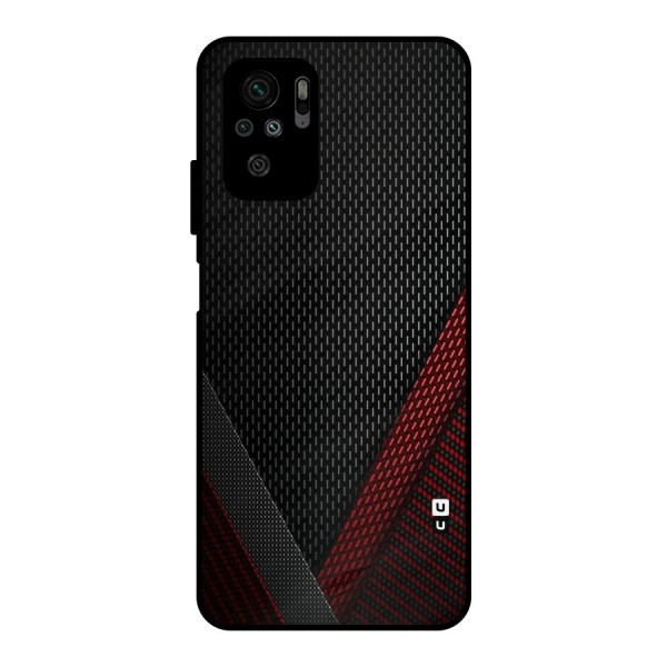 Classy Black Red Design Metal Back Case for Redmi Note 10S