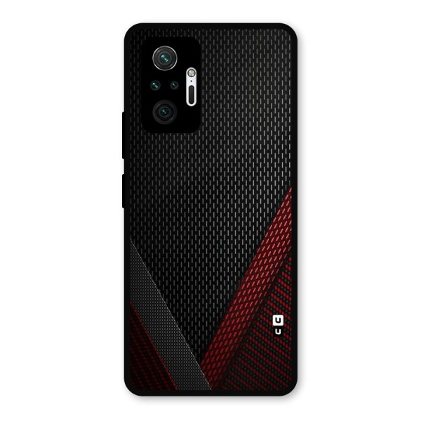 Classy Black Red Design Metal Back Case for Redmi Note 10 Pro Max