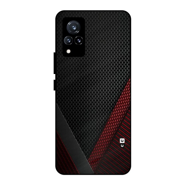 Classy Black Red Design Metal Back Case for Vivo V21 5G