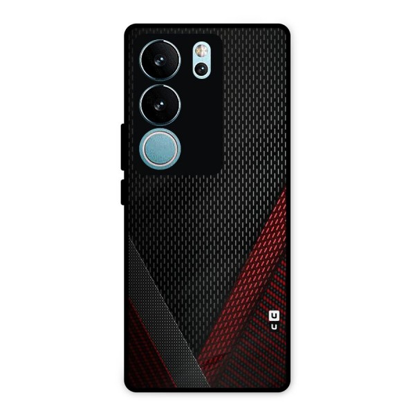 Classy Black Red Design Metal Back Case for Vivo V29