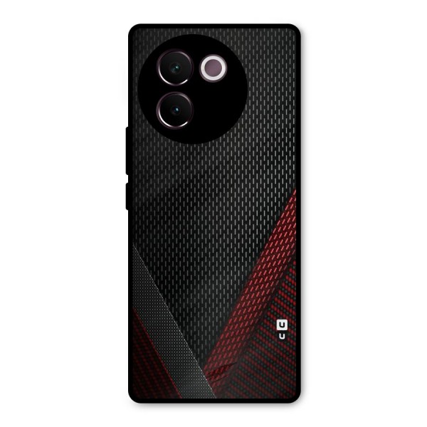 Classy Black Red Design Metal Back Case for Vivo V30e