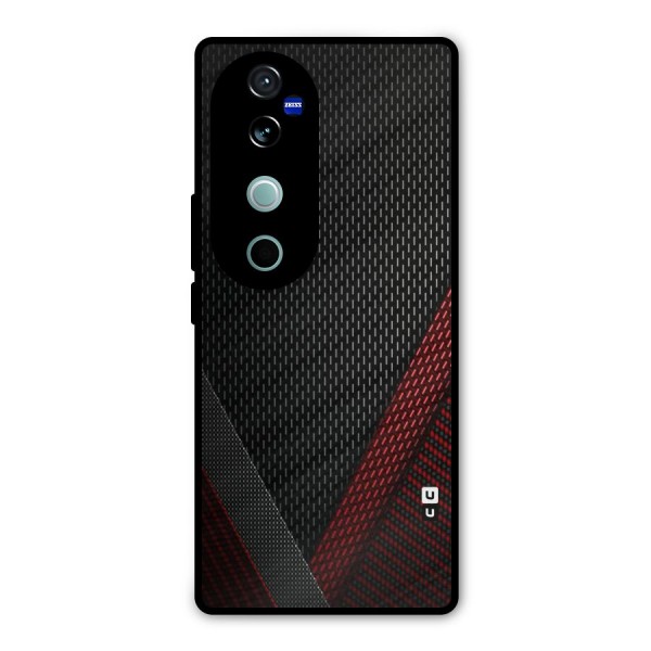 Classy Black Red Design Metal Back Case for Vivo V40 Pro