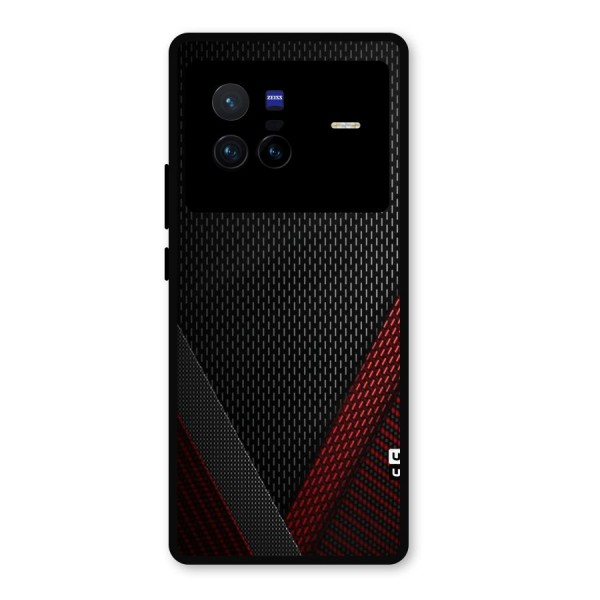 Classy Black Red Design Metal Back Case for Vivo X80