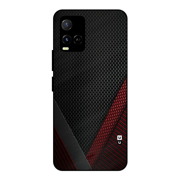 Classy Black Red Design Metal Back Case for Vivo Y21T