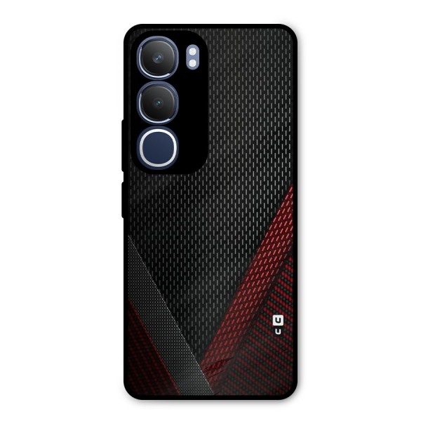 Classy Black Red Design Metal Back Case for Vivo Y29