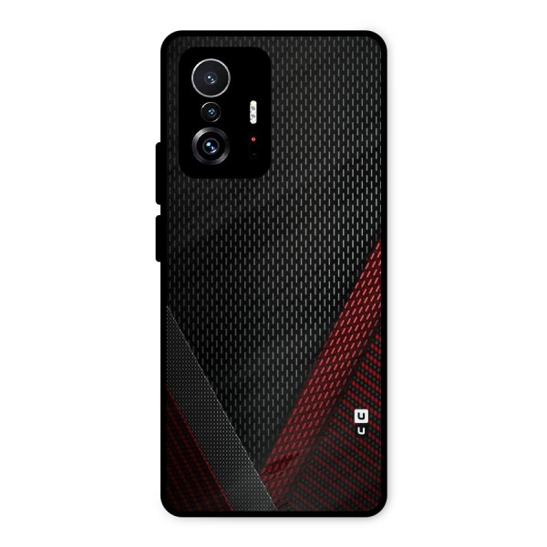 Classy Black Red Design Metal Back Case for Xiaomi 11T Pro