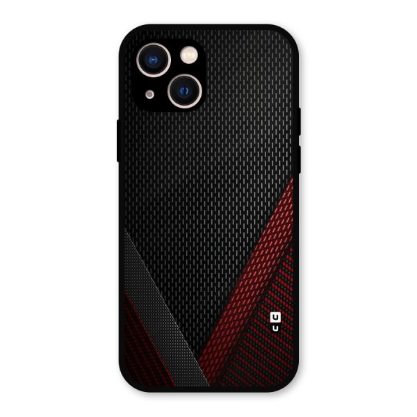 Classy Black Red Design Metal Back Case for iPhone 13