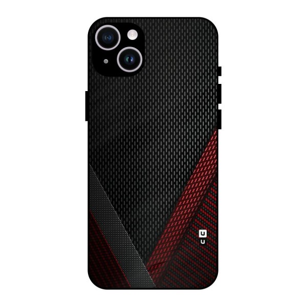 Classy Black Red Design Metal Back Case for iPhone 14 Plus