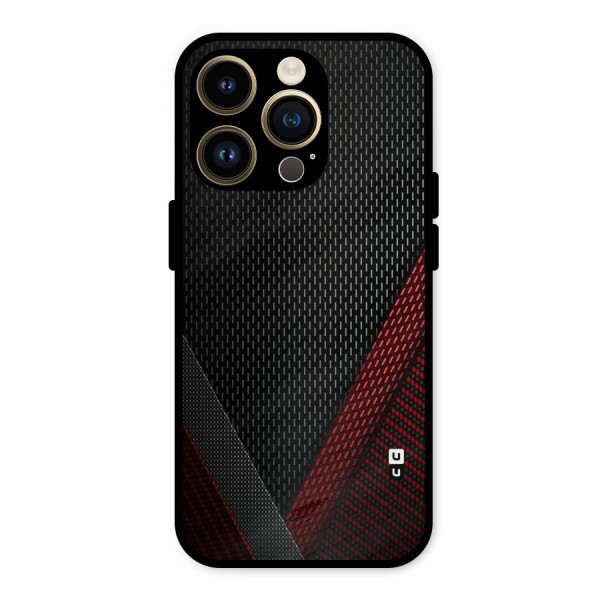 Classy Black Red Design Metal Back Case for iPhone 14 Pro