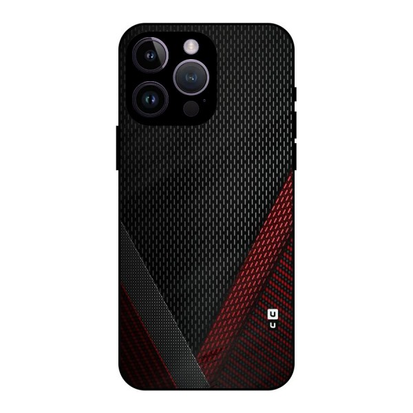 Classy Black Red Design Metal Back Case for iPhone 14 Pro Max