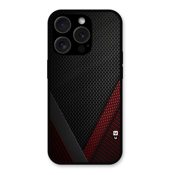 Classy Black Red Design Metal Back Case for iPhone 15 Pro