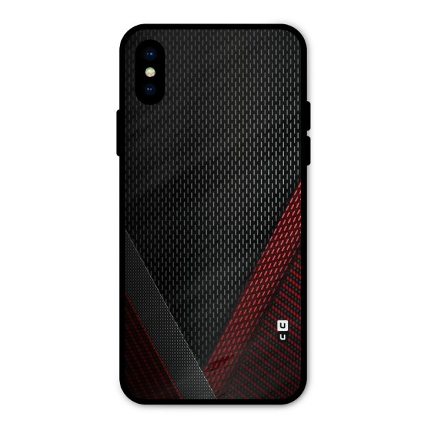 Classy Black Red Design Metal Back Case for iPhone X