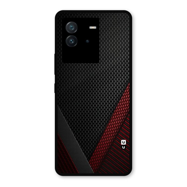Classy Black Red Design Metal Back Case for iQOO Neo 6 5G