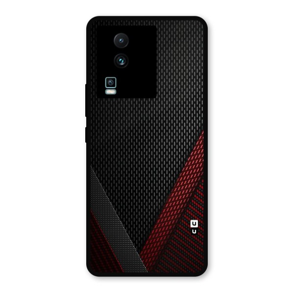 Classy Black Red Design Metal Back Case for iQOO Neo 7