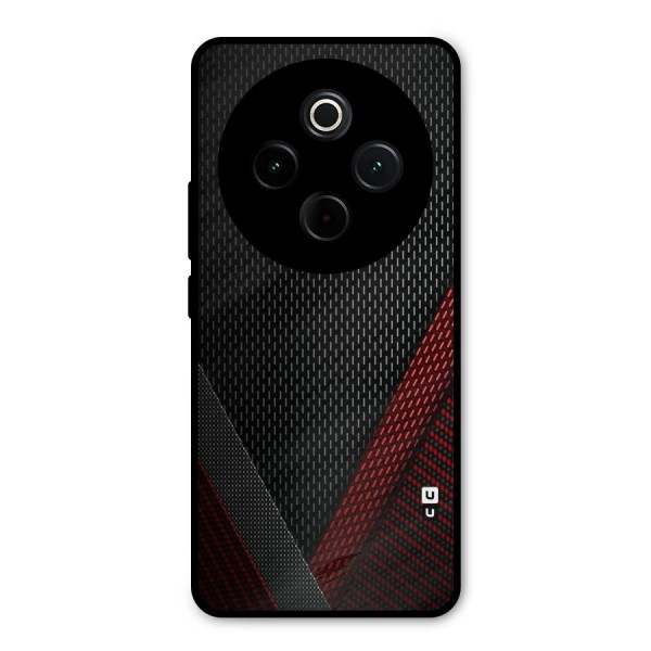 Classy Black Red Design Metal Back Case for iQOO Z10