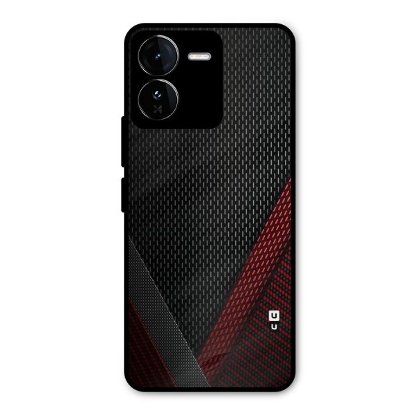 Classy Black Red Design Metal Back Case for iQOO Z9
