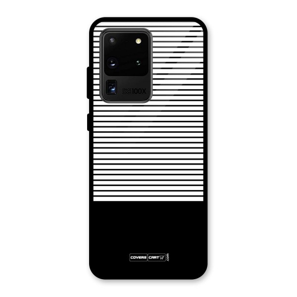 Classy Black Stripes Glass Back Case for Galaxy S20 Ultra